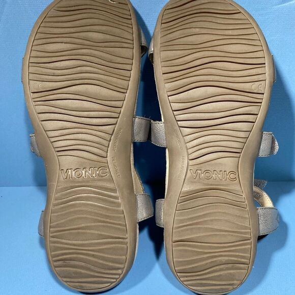 Vionic Jodie Women Size 8 Gray Comfort Walking Ergonomic Orthotic Walking Sandal - Picture 5 of 7